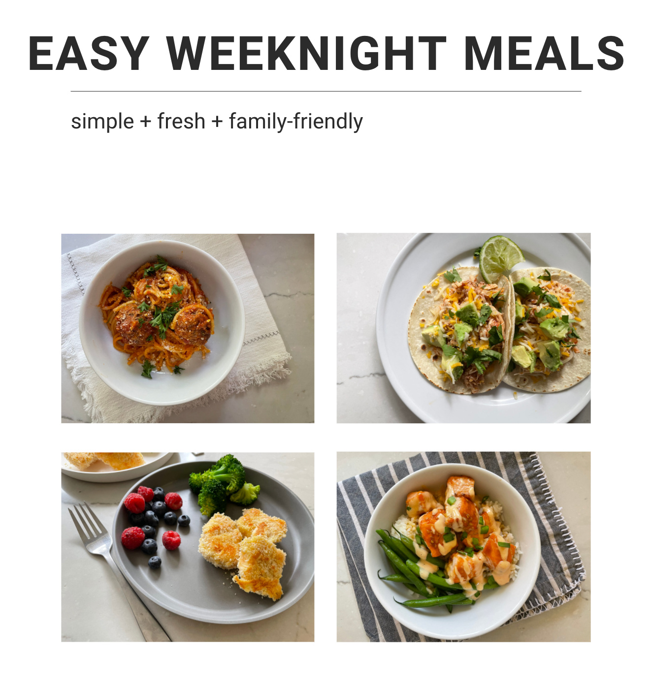 Easy Weeknight Meals E-Book